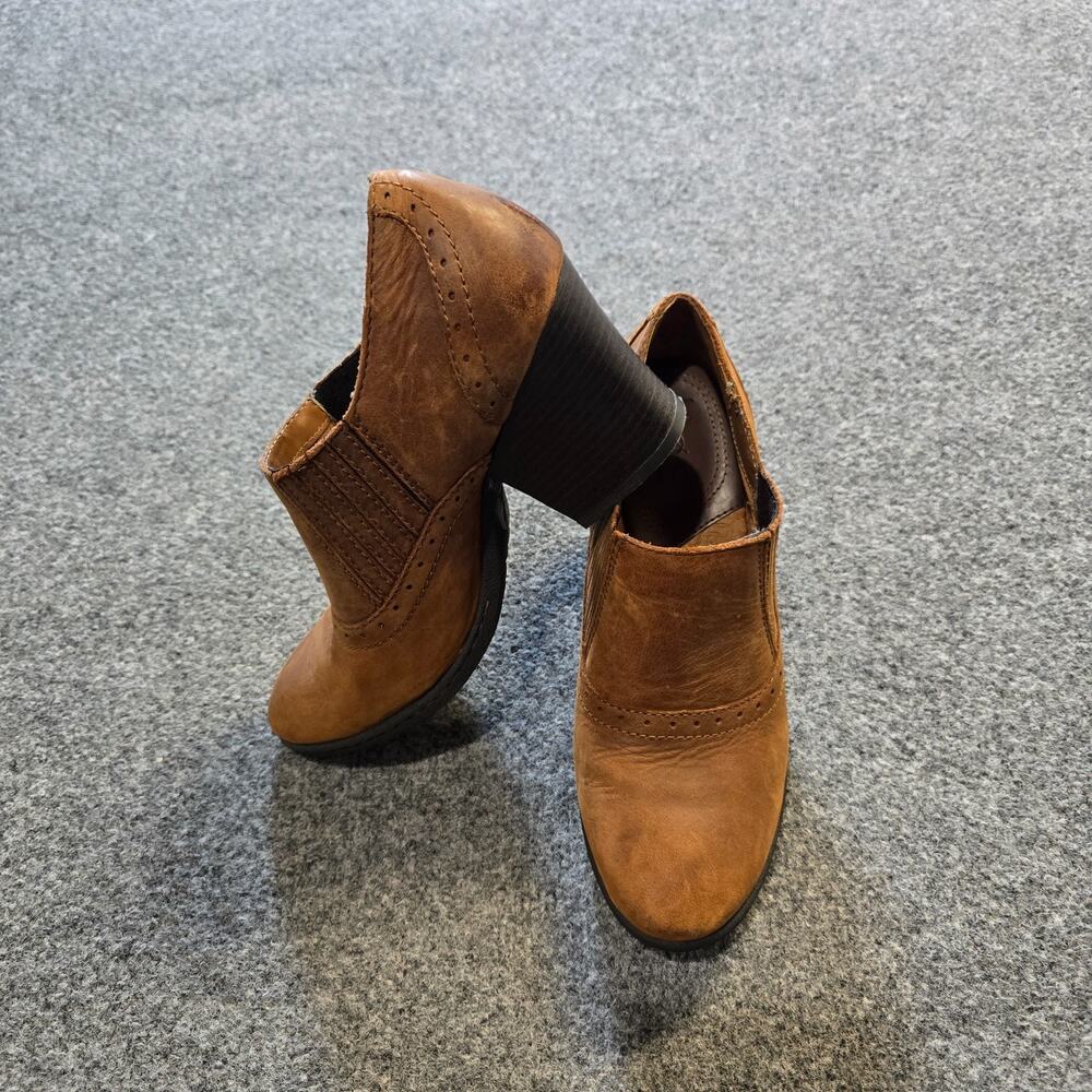 BOC Boots Womens Size 8 Brown Leather Booties Short Ankle Heel Casual Capsule